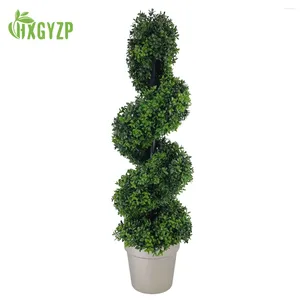 Dekoratif Çiçekler 91cm Spiral Ağaç Yapay Bitkiler Büyük Şimşir Bonsai Bonsai S-şekilli bitki ile Flowerpot Courtyard Sundurma Kapısı Ev