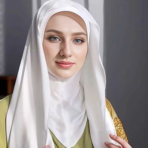 Банданас Durag Solid Color Chiffon Amira Hijab Тонкий дышащий мягкий мягкий уютный платок Рамадан Простой солнцезащитный крем Мгновенный хиджаб для женщин J240516