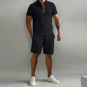 Männer Polo Casual Shorts Sportanzug Sportswear Männer Tracksuit Schweißanzug Set Shorts Hosen Sommer -T -Shirt und kurzes Set für Männer