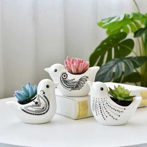 Piantatrici di vasi per uccelli fiore ceramica succulenta piantatrice di piantana decorazione per casa decorazione interno ornamenti bonsai pianta j240515