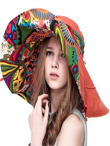 Шляпы солнца шляпы для женщин лето большая пляжная шляпа цветочки с раскрытыми краями.