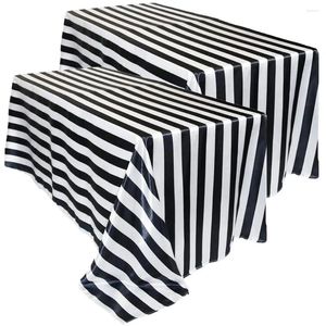 Table Cloth 2 Pcs Stripe Beach Striped Tablecloth Summer Party White Tablecloths Plastic Mats Holiday