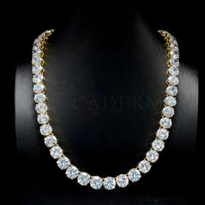 Cadermay fina smycken Sterling Sier VVS Moissanite Diamond Classic Tennis Chain Halsband för män kvinnor