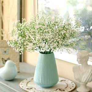 Fiori decorativi 1pc 240head Simulazione PU artificiale Gypsophila Pianta finta per mazzi da sposa nuclei fai -da -te decorazione domestica fiore