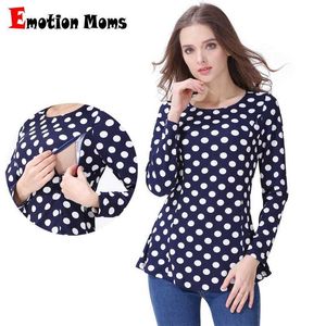 Maternity Tops Tees Emotion Moms Long Sleeve Maternity Clothes Nursing Tops Breastfeeding Clothing For Pregnant Women Nursing Shirts Maternity Tops H240518