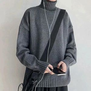 Men's Sweaters Retro Turtleneck Pullover Loose Bottom Knitwear Autumn And Winter Thickening Fashion Mens Clothes