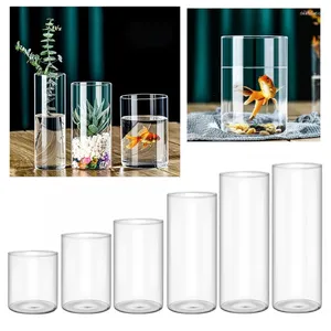 Vases Small Glass Flower Vase Cylinders Florals Container Delicate Decorative For Offices Drop