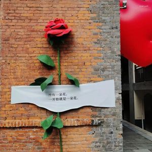 Decorative Flowers Manufacturers Wedding Waterproof Shopping Mall Window Beauty Chen Layout Net Red Punch Card Outdoor Giant Stereo Rose