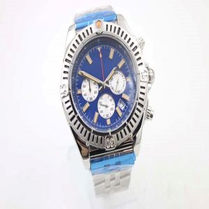 特別版Chronometre Quartz Men's Wristwatch Three Zone 48mmフルステンレス鋼ベルトブラックフェイスオスムーンウォッチRelojoes 273h