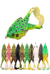 10st Lot 9cm 13 6G Frog Lure för Snakehead Bass Pike Bionic Fishing Lure Set Kit Soft Bait Spinner Bait258Q2959587