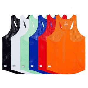 Lu skjorta män sommar tee toppar snabba torra män och kvinnor sömlösa Vest Gym fiess Sports Tank Top Custom Polyester Marathon Running Singlet