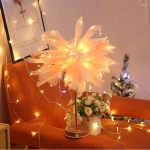 Table Lamps 80 LEDs 1 Pcs Ornament DIY Girl Gift Fairy Feather Crafts Bedroom Decor LED Night Light Lamp