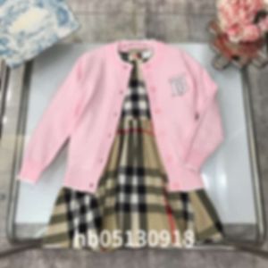 Women's T-shirt Autumn/winter Two Piece Set Ladies Celebrities Temperament Dress Small Cardigan Large Plaid Pure Cotton Fabric