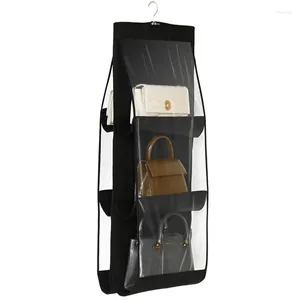 Storage Bags Double-sided 6/8 Grid Bag Hanging Transparent Multi-layer Bedroom Wardrobe Dust