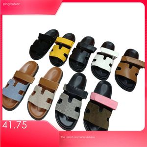 10A Designer Top Fashionable Flat Bottom Couple Comfortable Sandals Slides Slipper Men And Women Genuine Leather Slippers Beach Casual Shoes Ping s
