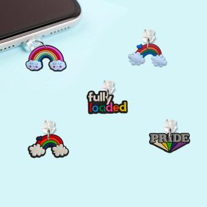 Outros acessórios de telefone celular Rainbow 24 Cartoon em forma de pó Anti-charme para tipo C Compatível com entrega fofa de gota otyrx