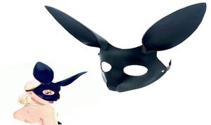 Cosplay Lovely Slave Rabbit Mask Adults Games BDSM Bondage Leather Restraints Open Eye Mask For Masquerade Ball Carnival Party Sex8425692