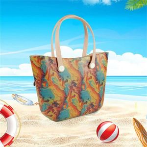 Bolsas de armazenamento Bolsa de praia de férias Impressão PVC PVC de grande capacidade Compras de bolsas casuais