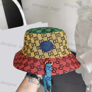 Hink hattar män kvinnor breda grim hattar designer kepsar tvåfärgade dubbelsidiga hängfiskare hatt full jacquard mönster rep bälte bokstav broderi för män kvinnor