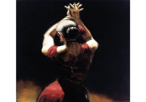 Handgjorda dukkonstoljemålningar Flamenco Dancer in Red Modern Figure Beautiful Woman Artwork for Home Decor4875023