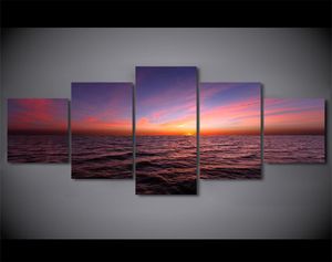 5 datorer Sunset Sky Landscape Canvas målningar Heminredning Väggkonst affischer HD trycker bilder Målning9598685
