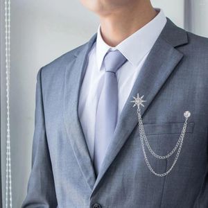 Broscher glänsande snöflinga brosch stift exuisit mode smycken kostym kedja lapel