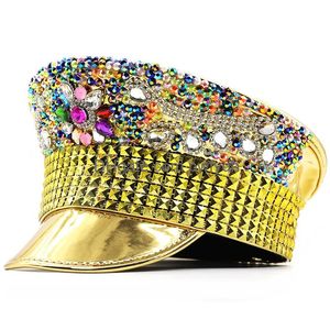 Party Hats New Gold Sequin Burning Sergeant Hat Bachelorette Club Hen Do Bling Ladies For Women Sailor Military Cap Delivery OTW3E