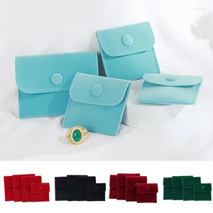 Storage Bags Jewelry Pouch Packaging Bag Soft Velvet Earrings Bracelet Necklace Rings Organizer Button Gift Package