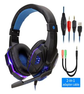 Professionelle LED -Licht -Gaming -Kopfhörer für Computer PS4 einstellbarer Bass -Stereo -PC -Spieler über Ohrkabel -Headset mit Mikrofongeschenken1706900