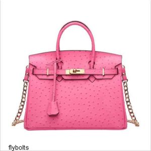 Designer Bags Luxury Fashion Totes Baotou layer cowhide handbag ostrich pattern genuine leather women's bag large business leisure bag