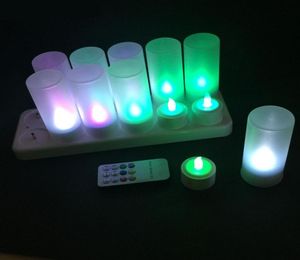 Controle remoto Recarregável LED LIGHT LUZ Multi Cores de decoração Casa LED sem chamado Candles6757972
