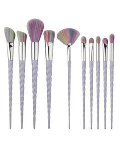 20set Spiral Colorful Pro Makeup Brusches Definir contorno em pó de pó Bush Bush Fundação em pó Kabuki Brush 10pcSset G10047818140