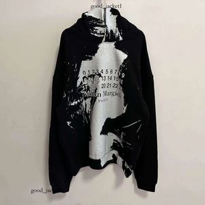 Märke maison mm6 mens hoodies tröjor margiela mm6 hoodie designer kalender hoodie tröja inverterade siffror förvrängda oregelbundna fyrkantiga pullover 795