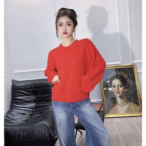 Sweaters CE23 İlkbahar/Yaz Mektubu Nakış Tasarımı 3D Kadınlar İçin Sıradan Moda Çözük Sweater çok yönlü gevşek uyum kadınları