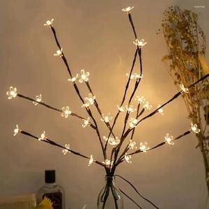 Lâmpadas de mesa Luzes de cerejeira à prova d'água Lâmpadas Night Battery Lâmpada 20 Cabeças Arranjo de Flor simulado de ramo