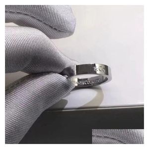 Bandringe Designer Ring Real Solid 925 Sterling Sier Diamond Solitaire Einfach 815706943 Runder Dünner Finger für Frauen Element Drop del otbho