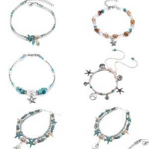 anklets fshion Jewelry天然宝石ターコイズビーズ用アクセサリーギフトドロップ配達DHHJQ