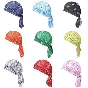 Bandanas Durag Bandana Darf Headcard Handkerchief Head Man Outdoor Bike Pirate Hat Potorcycle Print Paisley Multi Color Hip Hop Dance J240516