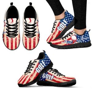 Lässige Schuhe Instantarts American Flag Design Summer Sneakers Golfdruck Custom Flag/Sport Hobby on Demand Zapatos