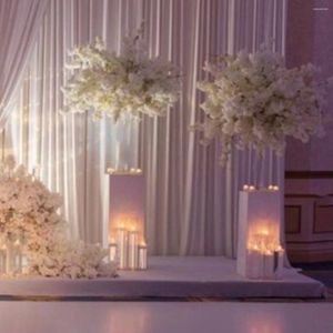 Party Decoration 4pcs/set)square Wedding Supplies White Acrylic Plinth Cylinder Pedestal Display Dessert Cake Stand For Events