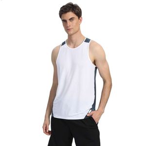 Lu Shirt Men Tee Summer Tops Summer Sports Sports Sports de colete rápido Sweat-absorvente respirável Fiess Fiess Top Hurdle Round Pesh Neck Camiseta sem mangas