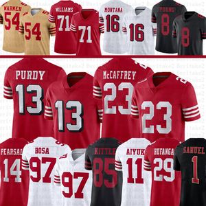 Christian McCaffrey Deebo Samuel Brock Purdy Football Jersey Nick Bosa George Kittle Ricky Pearsall Fred Warner Jerry Rice Brandon Aiyuk Talanoa Hufanga Jack Moody