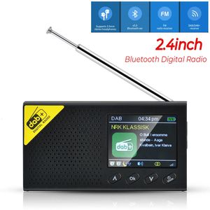 24 tum FM Radio Portable LCD Display Bluetooth 50 Digital Stereo DAB Audio Player Mottagare 240506