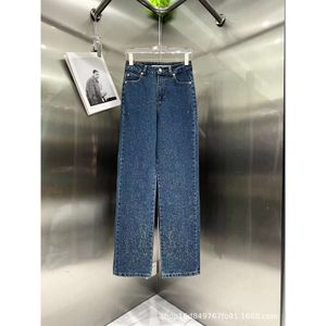 A23 Tidig höstnischdesign Full Sky Star Rhinestone Jeans med breda ben, fashionabla enkla, mångsidiga, bantar