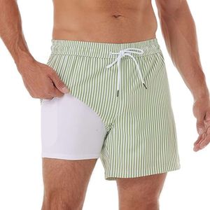 Lu Men Shorts Summer Sport Trainout Men Trunk Stripe Szybki dr ch eam plaż