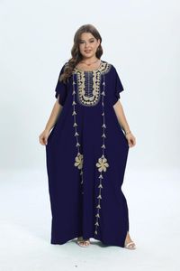 Roupas étnicas Plus Size Caftan Dress Tradicional Vestido Kaftan Beach Casa Dashiki Abaya Manga curta Cobrir vestidos de algodão africanos para mulheres