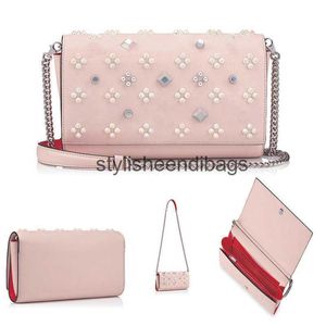 Cross Body New Womens Versatile Rivet One Shoulder Trendry Fashion Red Bottom Bag Sänds inom Day H240518