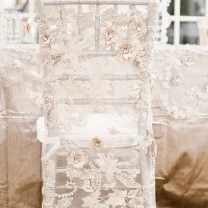 2024 Fashion Elegant Vintage Wedding Chair täcker spet Florals grossistfestförsörjning Tillbehör 28