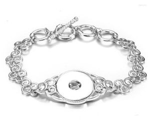 Charm Bracelets High Quality Antique Silver Plated Vintage Flowers Chains Snap Bracelet Bangles Fit 18MM Buttons DIY Jewelry Fawn29859336