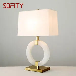 Tischlampen Sofity Modern Marmor Lampe LED Kreative Mode weiß einfach